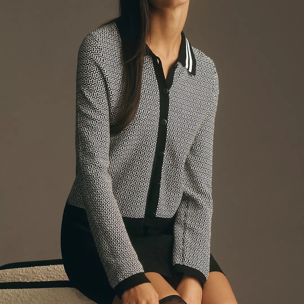 Maeve Plunging Polo Cardigan